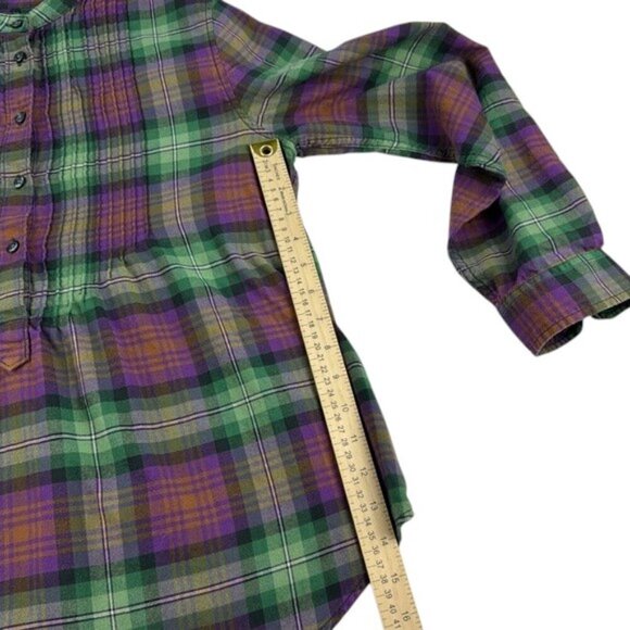 Lands' End Top 3/4 Sleeve Green Purple Women's Size 8p - Picture 7 of 7